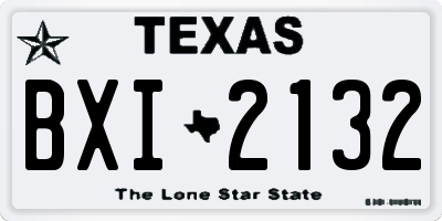TX license plate BXI2132