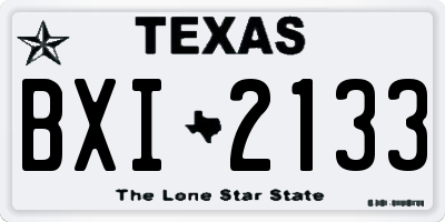 TX license plate BXI2133