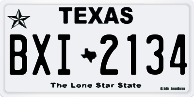 TX license plate BXI2134