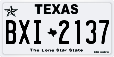 TX license plate BXI2137