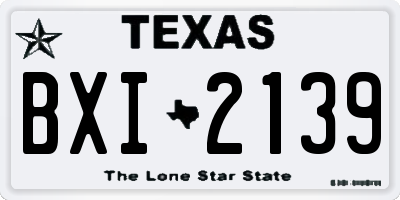TX license plate BXI2139
