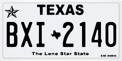 TX license plate BXI2140