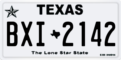 TX license plate BXI2142
