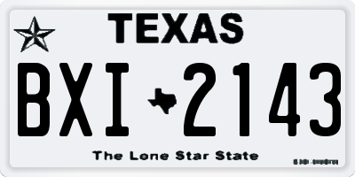 TX license plate BXI2143