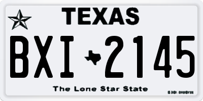TX license plate BXI2145