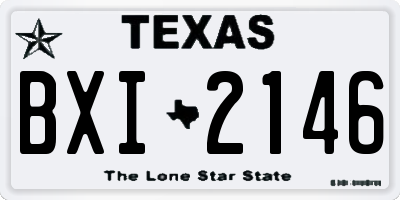TX license plate BXI2146