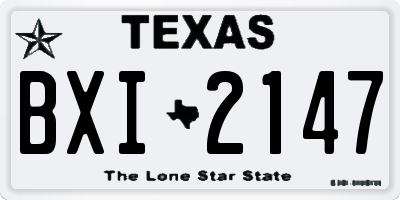 TX license plate BXI2147