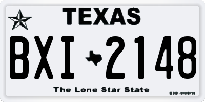 TX license plate BXI2148