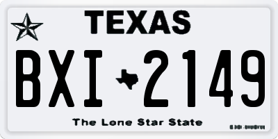 TX license plate BXI2149