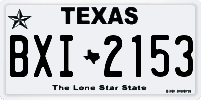 TX license plate BXI2153