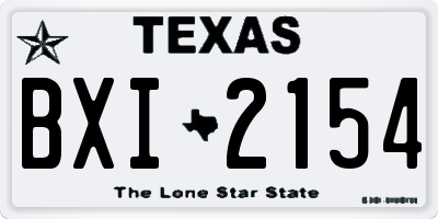 TX license plate BXI2154