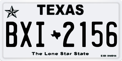 TX license plate BXI2156