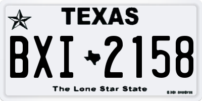 TX license plate BXI2158