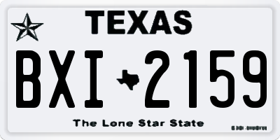 TX license plate BXI2159