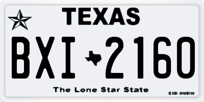 TX license plate BXI2160