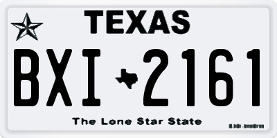 TX license plate BXI2161