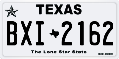 TX license plate BXI2162