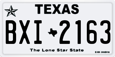 TX license plate BXI2163