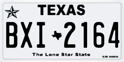 TX license plate BXI2164