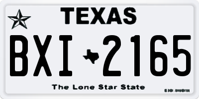 TX license plate BXI2165