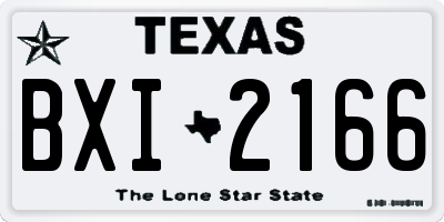 TX license plate BXI2166