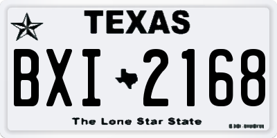 TX license plate BXI2168