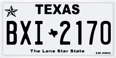 TX license plate BXI2170