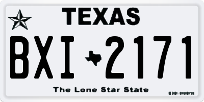 TX license plate BXI2171
