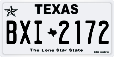 TX license plate BXI2172