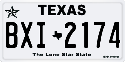 TX license plate BXI2174