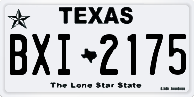 TX license plate BXI2175