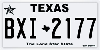 TX license plate BXI2177