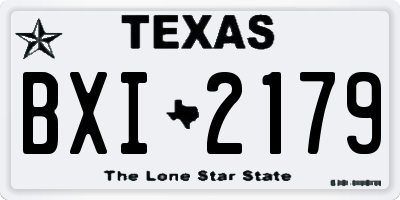 TX license plate BXI2179