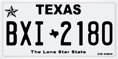 TX license plate BXI2180