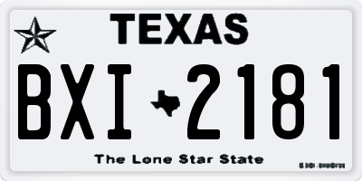 TX license plate BXI2181