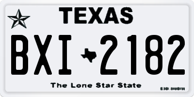 TX license plate BXI2182