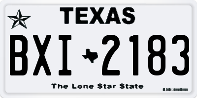 TX license plate BXI2183