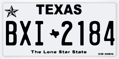 TX license plate BXI2184