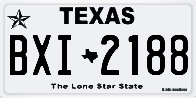 TX license plate BXI2188