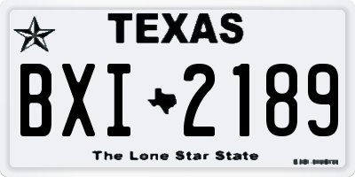 TX license plate BXI2189