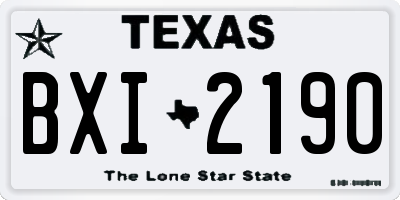 TX license plate BXI2190