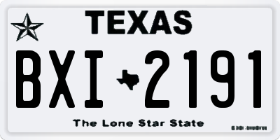 TX license plate BXI2191