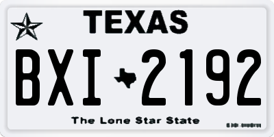 TX license plate BXI2192