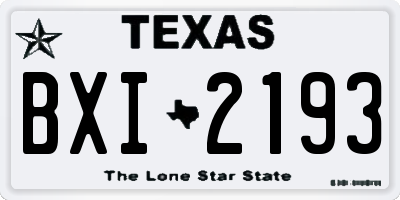 TX license plate BXI2193