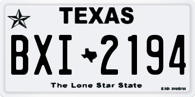 TX license plate BXI2194