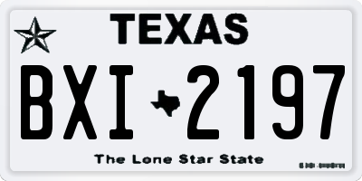 TX license plate BXI2197