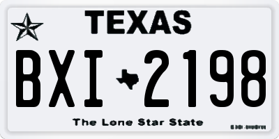 TX license plate BXI2198