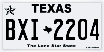 TX license plate BXI2204