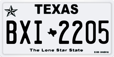 TX license plate BXI2205