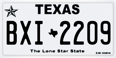 TX license plate BXI2209